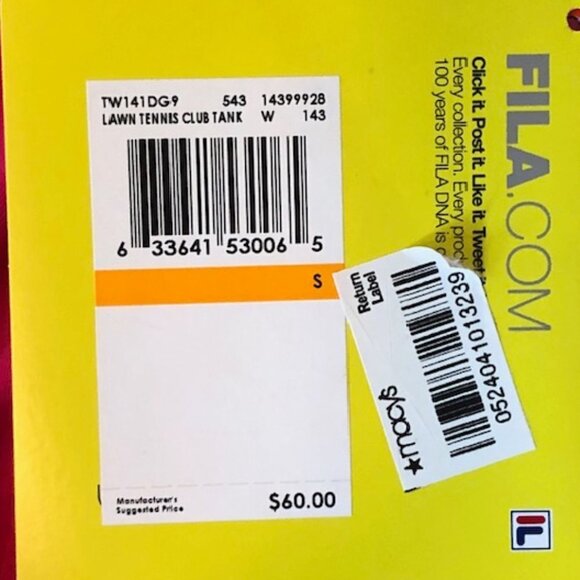 FILA Lawn Tennis Club Athletic Racerback Tank Pink Small 36 - Picture 12 of 16